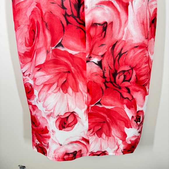 Nienhaus & Lotz Vintage Floral Print Romantic Feminine Red Midi Dress Size Small - Picture 4 of 16